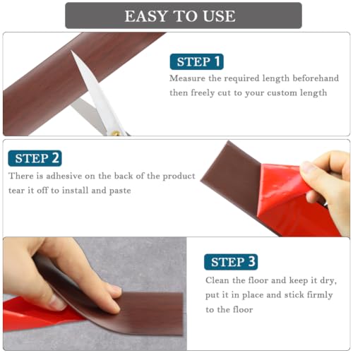 LSGCQ Vinyl Floor Transition Strip Self Adhesive 2" Wide, Wood Grain - color: Red Oak, size: 5cm, 6.6FT