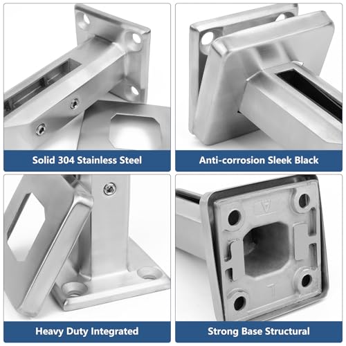 LukLoy 1 Pack 304 Stainless Steel Heavy-Duty Glass Railing Spigots - color: Silver - 1Pack