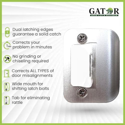 Gator Door Strike Plate 2-1/4" Latch Restorer, Satin Nickel, 1-Pack - color: Satin Nickel