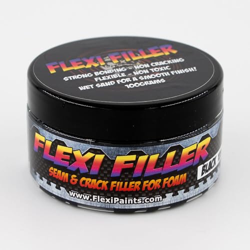 Flexi Paint Flexi Filler - Black, 100g (3.5 oz) | Flexible Crack & Seam Filler for Foam, Cosplay, Leather, Plastics | Smooth, Sandable, Paintable Surface | Ideal for Costume & Prop Making
