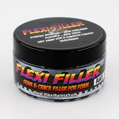 Flexi Paint Flexi Filler - Black, 100g (3.5 oz) | Flexible Crack & Seam Filler for Foam, Cosplay, Leather, Plastics | Smooth, Sandable, Paintable Surface | Ideal for Costume & Prop Making