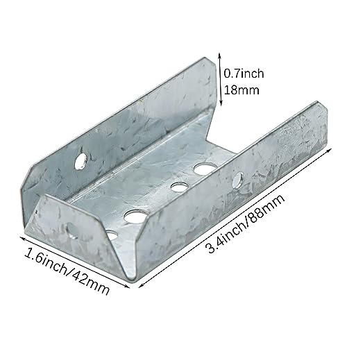 Fence Bracket 8 Packs, Galvanized 2x4 Brackets for Wood Rail, Fence Bracket Repair Kit