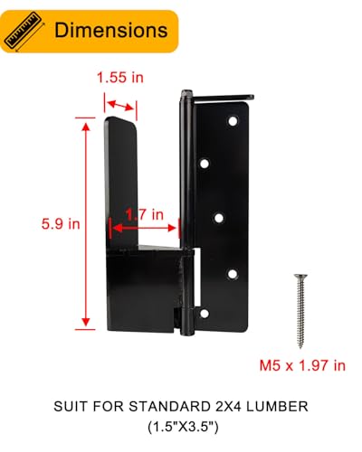 TUPSKY 2x4 Door Barricade Brackets, Foldable Heavy-Duty Holder, 2-Pack