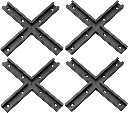 Aluminum T-Track 3" Intersection Kit with Predrilled Mounting Holes 4 PK - style: T-Track Intersection Kit 4pk