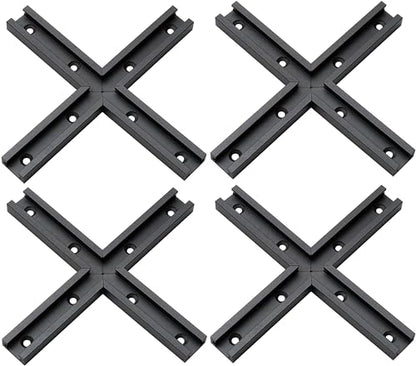 Aluminum T-Track 3" Intersection Kit with Predrilled Mounting Holes 4 PK - style: T-Track Intersection Kit 4pk