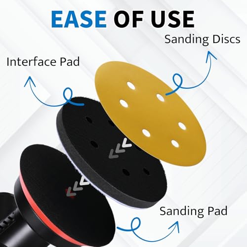 6 Inch 6 Holes Foam Sanding Pads 2Pcs Interface Pad - size: 150mm