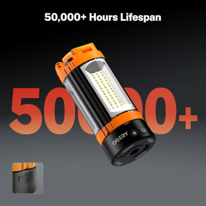 OGERY Rechargeable 10000mAh Camping Light with Stand - color: Orange