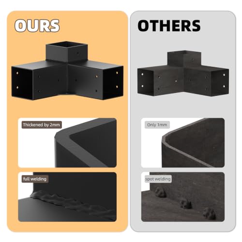 Pergola Brackets, 3-Way Pergola Kit for 4"x 4" (Actual 3.5" X 3.5") - size: 4*4