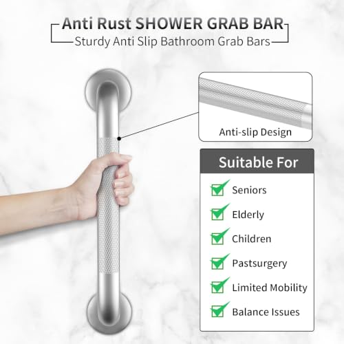 Grab Bars for Shower, 2 Pack 16 in Anti Slip Safety Bath Handle for Senior - size: 16 Inch
