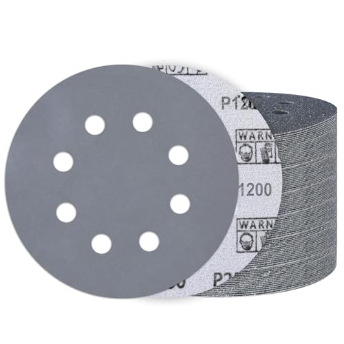 100PCS 5 Inch Sanding Discs 1200 Grit, Wet Dry Hook and Loop Sandpaper - style: 1200Grit