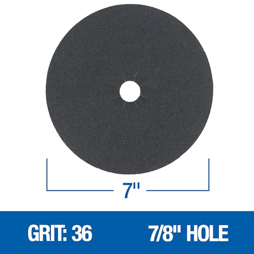 Mercer Industries 408036 Silicon Carbide Floor Sanding Edger Discs, 7" x 7/8" Hole, Grit 36F (50 pack) - color: Silicon Carbide, size: 7" x 7/8" Hole, style: 36F (50 pack)
