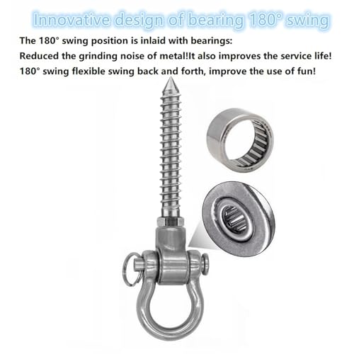 4 Heavy Duty Swing Hangers Permanent Anti Rust Bearing, 180 Swing Hardware, 1500 LBS, 304 Stainless Steel Color - size: 5.51"