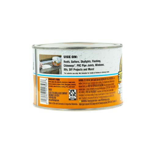 Gorilla Waterproof Patch & Seal Rubberized Sealant Paste, White, 1lb Can (Bulk Pack of 6)
