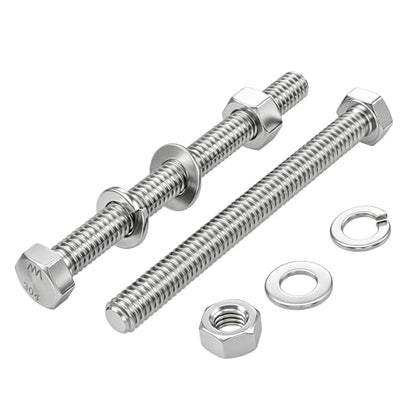 12 Sets 1/4-20x5 Bolt and Nut Set, Flat & Lock Washers Included,48PCS - size: 1/4-20x5" 12sets