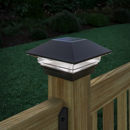 Deckorators 4 in. x 4 in. Black Solar Deck Post Cap (6-Pack)