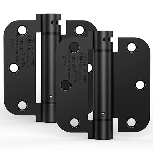 2 Pack 3.5 Inch Self Closing Door Hinges, Gloss Black - color: 3.5" - Gloss Black
