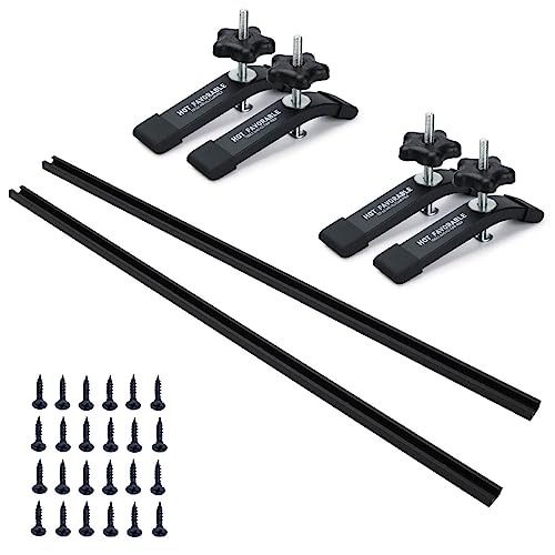 Aluminum 2pk 48" T-Track for Woodworking with 4pk Hold-Down Clamps - style: 48"X2 T-Track+Hold Down Clamps 4pk