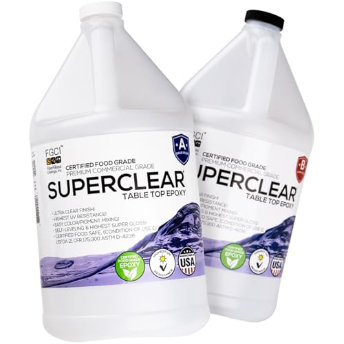 Superclear Table Top Epoxy Resin 2 Gallon Kit, Crystal Clear 1:1 Coating - size: 2 Gallon Without Kit