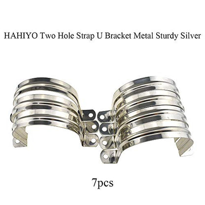 Hahiyo Two Holes Pipe Tube U Bracket Clamps 80MM Heavy Duty No Rust Shiny Strong Resist Wind No Sharp Rigid Strap Clip Conduit Ring 304 Stainless Steel for Fixing Supporting Decorating 7pcs - size: 80mm inside diameter
