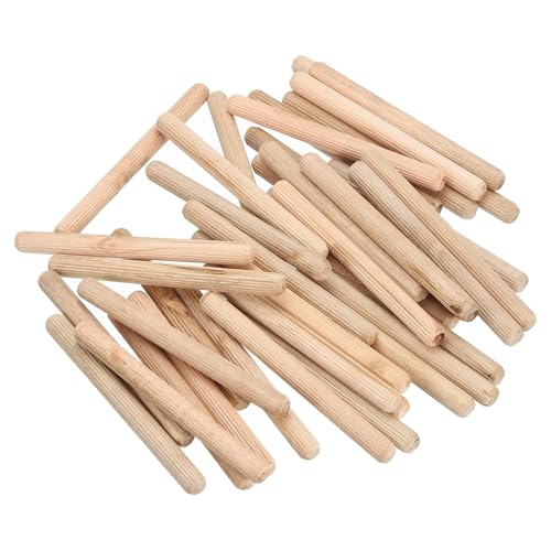 uxcell 100Pcs 3/8" x 4-5/16" Wooden Dowel Pins, Wood Dowels Rods, Furniture Woodworking Grooved Fluted Pin, Wooden Dowels Fluted for Craft, DIY Projects - size: 3/8" x 4-5/16"