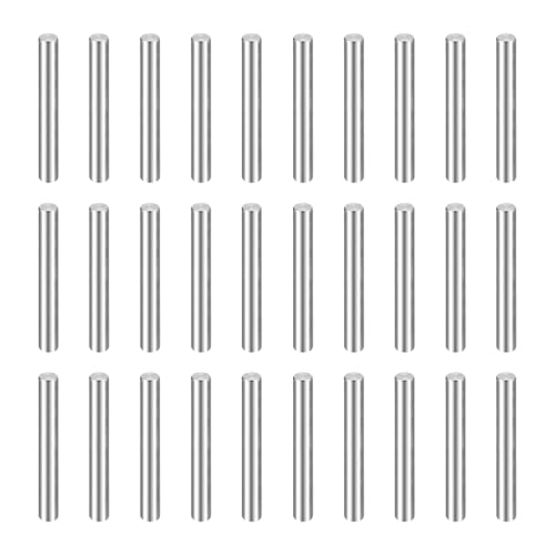 HARFINGTON 50pcs Dowel Pins M1(1mm) x 8mm 304 Stainless Steel Cylindrical Shelf Support Peg Pin Rod Fasten Elements for Metal Devices Wood Furniture DIY Installation, Silver - size: M1 x 8mm