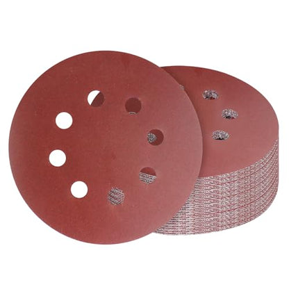 5 Inch 8 Hole Sanding Discs Hook and Loop, 20 PCS 120 Grit Round Sand Paper Disc (120 Grit)