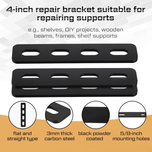 Zonon 40 Pack 4 Inch Steel Mending Plates, Straight Repair Brackets - size: 4 Inch