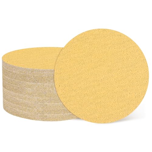 HARFINGTON 100 Pcs 5 Inch Sanding Discs 40 Grit Yellow Aluminum Oxide - size: 5 Inch(40 Grit)