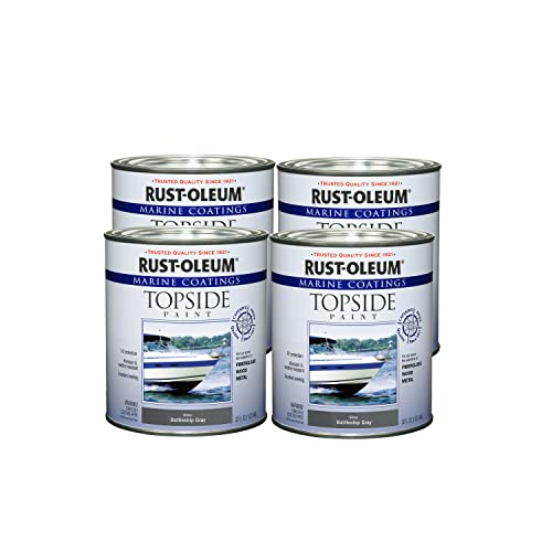 Rust-Oleum Marine Battleship Gray Topside Boat Paint - color: Battleship Gray, size: 32 Fl Oz (Pack of 4)