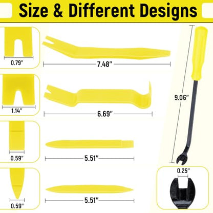 BFXM 5PCS Auto Trim Removal Tool kit,Clip Pry Tools Kit No Scratch Plastic - color: Yellow
