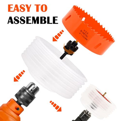 4" & 6" Hole Saw with Dust Bowl for Recessed Lights,LED Can Lighting - size: 4&6 inch