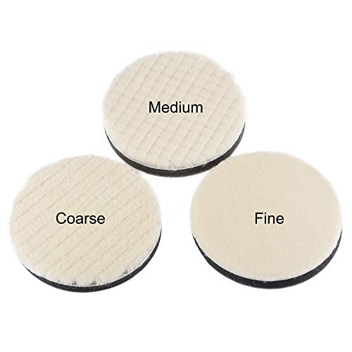 uxcell 4" Wool Felt Sponge Polishing Pad Hook and Loop Buffing Wheel Fine Polishing for Orbital Polisher Buffer 4 Pcs - size: 4"