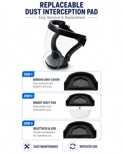 Face Shield, Clear Anti-Fog Full Face Shield for Outdoor Work - color: Upgraded Black