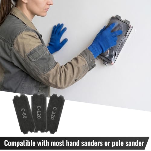 18PCS 80/120/220 Grit Drywall Sanding Screens, 4-3/16"x11-1/4 Sandpaper - size: 80 120 220Grit-18pcs