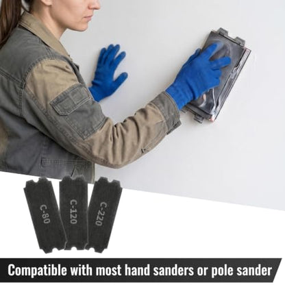 18PCS 80/120/220 Grit Drywall Sanding Screens, 4-3/16"x11-1/4 Sandpaper - size: 80 120 220Grit-18pcs