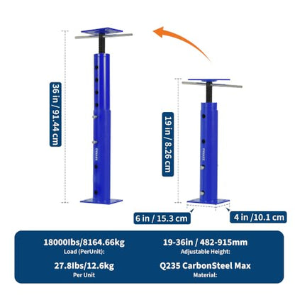 OUTLANE House Floor Jacks, 2 Pack 19"-36" Adjustable Jack Post 18000 LBS - color: Blue, size: 19"-36"