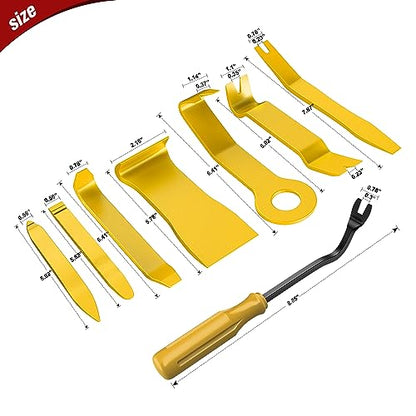 Nilight 8PCS Auto Trim Removal Tool Kit No-Scratch - color: Yellow, size: 8Pcs