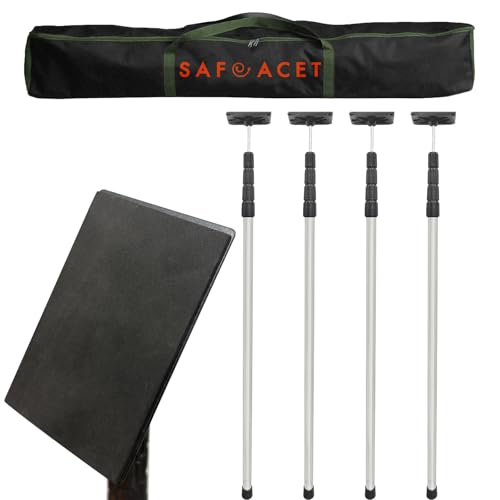 4 Pack Stainless Steel Zipper Walls Poles Kit, 12FT Retractable Efficient Construction Temporary Dust Containment Barrier System - size: 12 Feet
