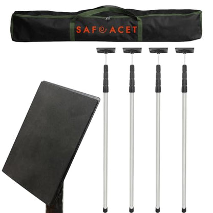 4 Pack Stainless Steel Zipper Walls Poles Kit, 12FT Retractable Efficient Construction Temporary Dust Containment Barrier System - size: 12 Feet