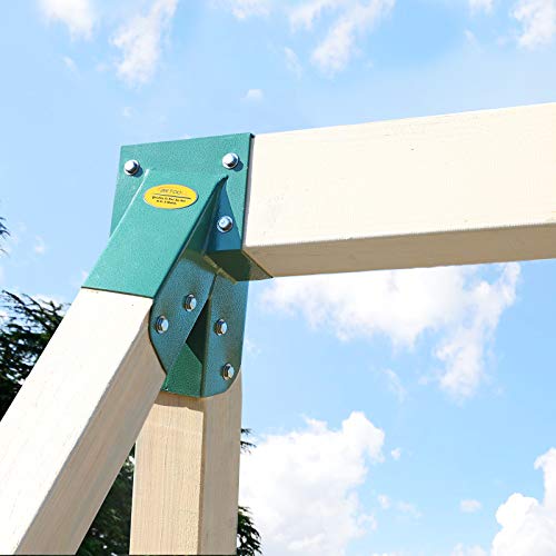 BETOOLL A-Frame 2 Brackets Swing Set Bracket with Mounting Hardware (Green) - style: End Brackets(2Pcs-Green)