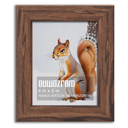 Rustic Walnut 4x5 Frame - Single Frame, 4 x 5 Poster Frame for Artwork, Puzzles, Photos and Movie Posters Picture Frames - size: 4" x 5"