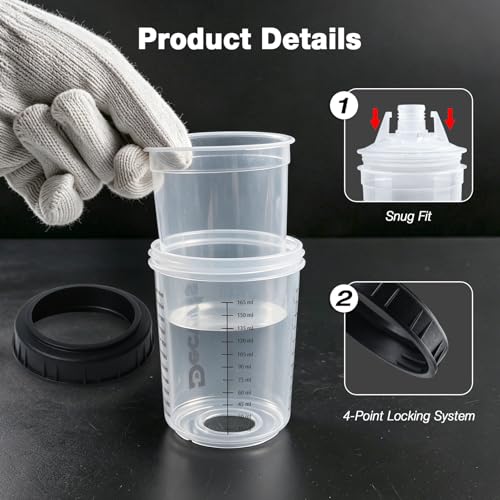 6 oz Disposable Paint Cups, 30 Mini Paint Cups with Lids and Liners