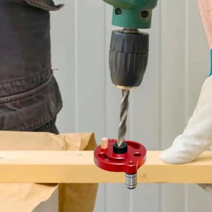 Self Centering Dowel Jig Drill Guide, Vertical Hole Locator - color: Red