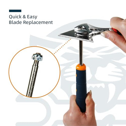 MANUFORE 13-Inch Contour Paint Scraper with 3pcs Different Shapes Blade