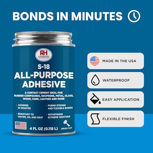 S-18 All-Purpose Adhesive 4 oz - Contact Cement for Headliner & Upholstery - size: 4 oz