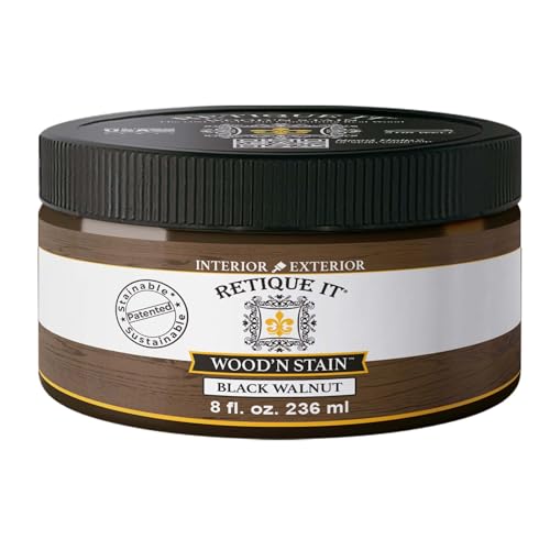Retique It Wood'nStain - Liquid Wood Gel Stain Interior/Exterior (08 oz (Half-Pint), 92 Black Walnut) - color: 92 Black Walnut, size: 8 Fl Oz
