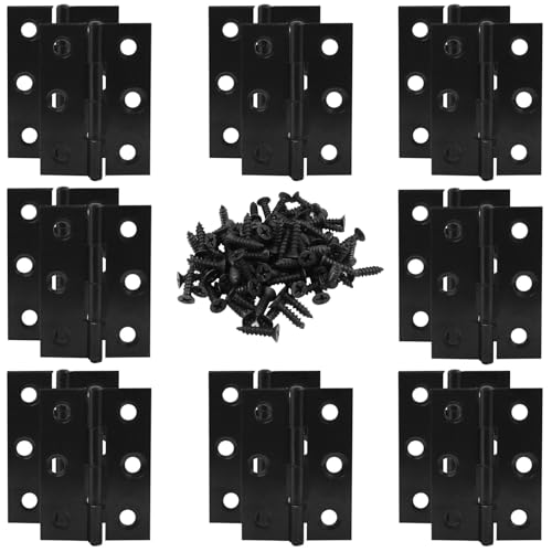 16PCS 2 Inch Stainless Steel Door Folding Butt Hinges, Black - style: 16Pcs 2" Black