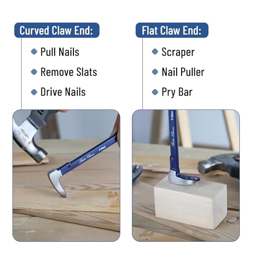 Bates- Pry Bar Nail Puller Set, 2 Pack, 8" & 12", Nail Puller Tool, Small Pry Bar