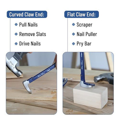 Bates- Pry Bar Nail Puller Set, 2 Pack, 8" & 12", Nail Puller Tool, Small Pry Bar