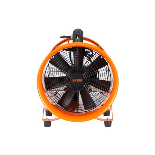 VEVOR Air Mover Blower Fan 10 Inch, 1893CFM 380W with 33ft Flexible Duct, Industrial Portable Ventilator Blower/Exhaust - size: 10in-33ft